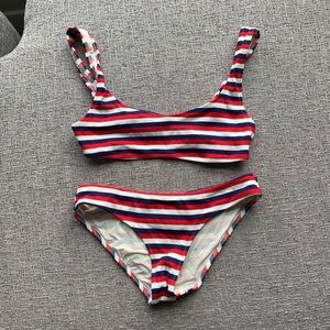 Solid and stripped bikini set